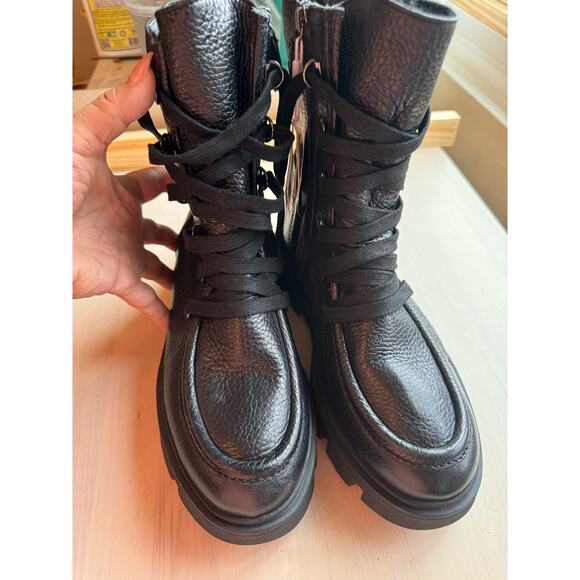 Geox black lined Vilde Lace-Up combat Boot Size 38/US 8 - Picture 6 of 11